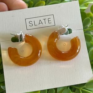 BOGO FREE SLATE LUCITE HOOP EARRINGS